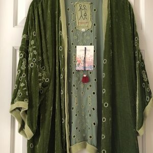 New Johnny Was Velvet Green Kimono